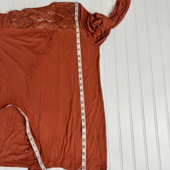 Torrid Super Soft Knit orange lace detail open front cardigan size 0/large E29 - Picture 8 of 8